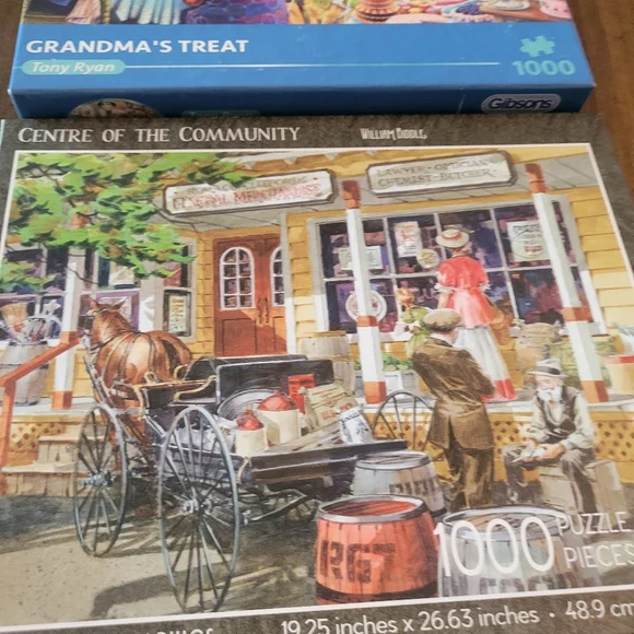 Gibson Grandma's Treat and Community Puzzle Set - Blue and Brown 2 1000 Piece - Picture 4 of 8